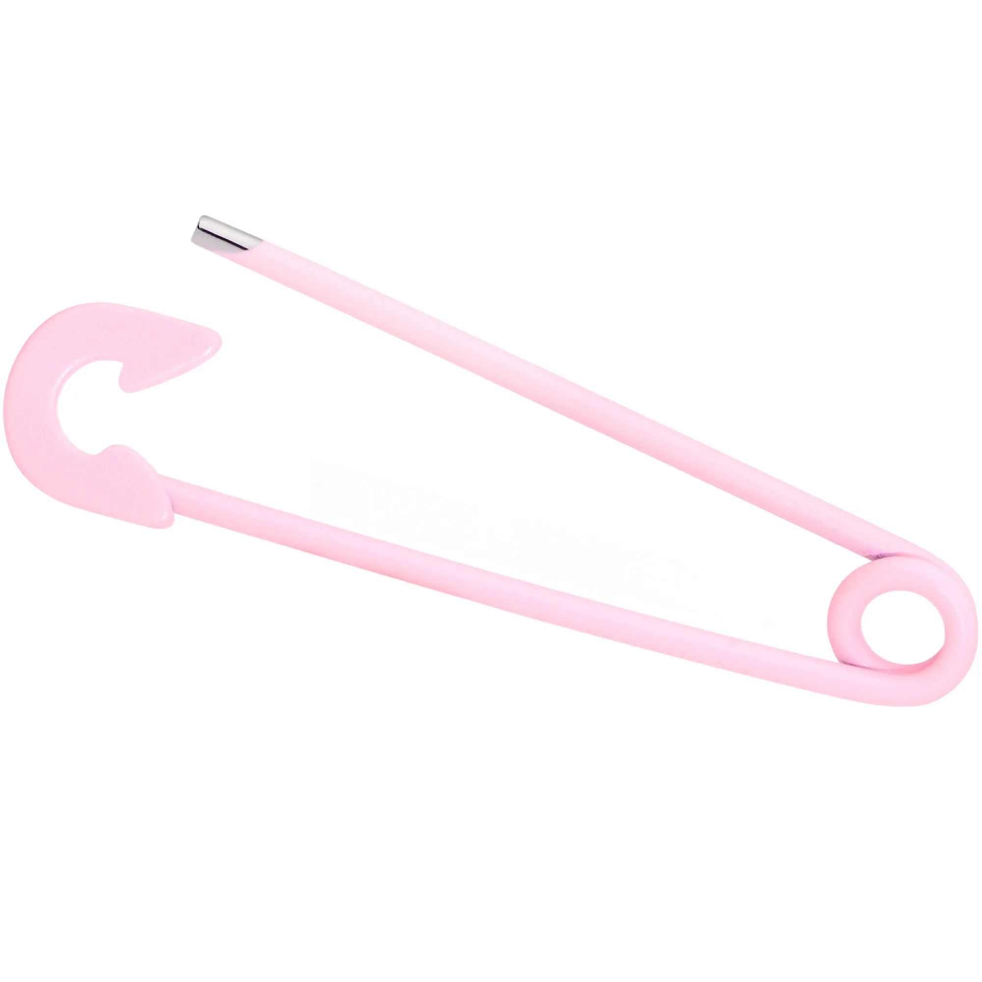 14 Gauge Pink Matte Punk Rock Safety Pin Industrial Barbell 38mm