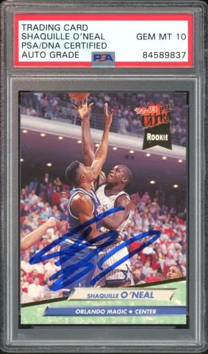 1992 Fleer Ultra #328 Shaquille O'Neal RC Rookie Magic PSA/DNA Auto GEM MINT 10