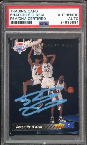 1992 Upper Deck #1 Shaquille O'Neal RC Magic Blue Ink PSA/DNA Auto Authentic