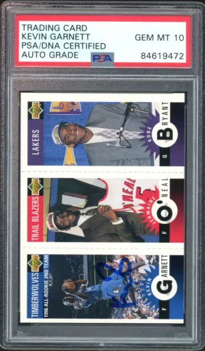 1996 UD Collector's Choice #M139 Kevin Garnett /Kobe RC PSA/DNA Auto GEM MINT 10