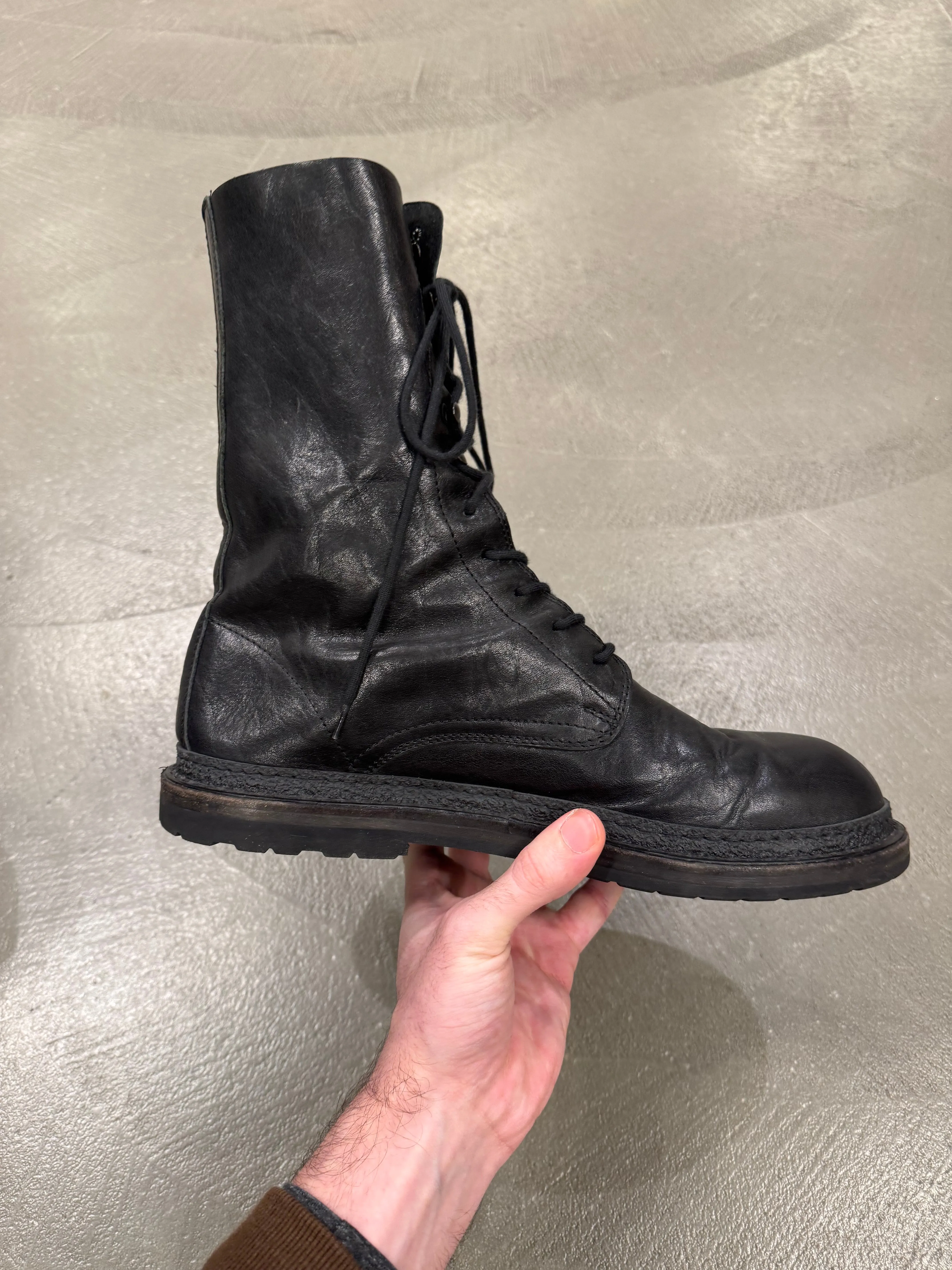 2000s Ann Demeulemeester combact leather boots
