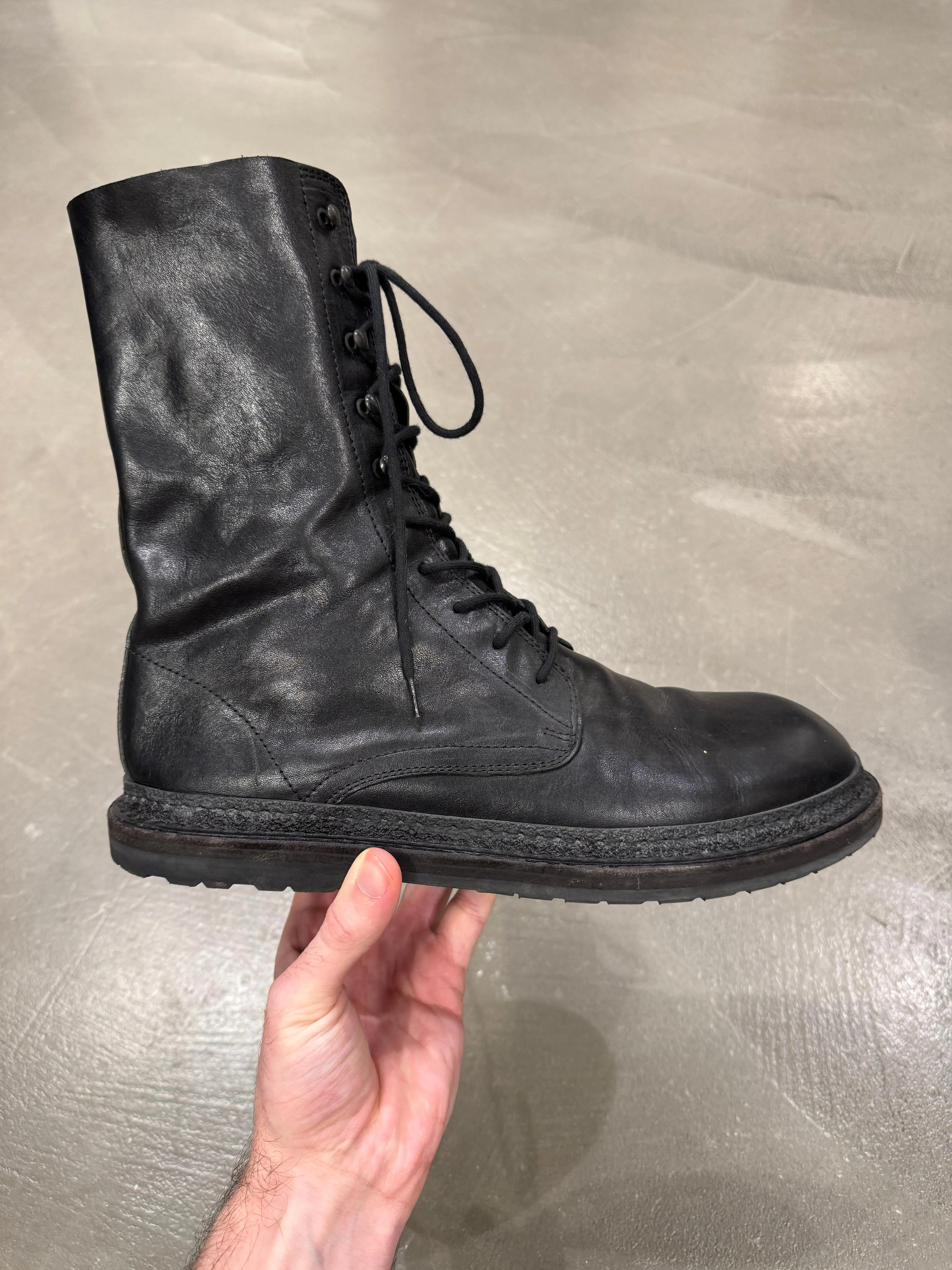 2000s Ann Demeulemeester combact leather boots
