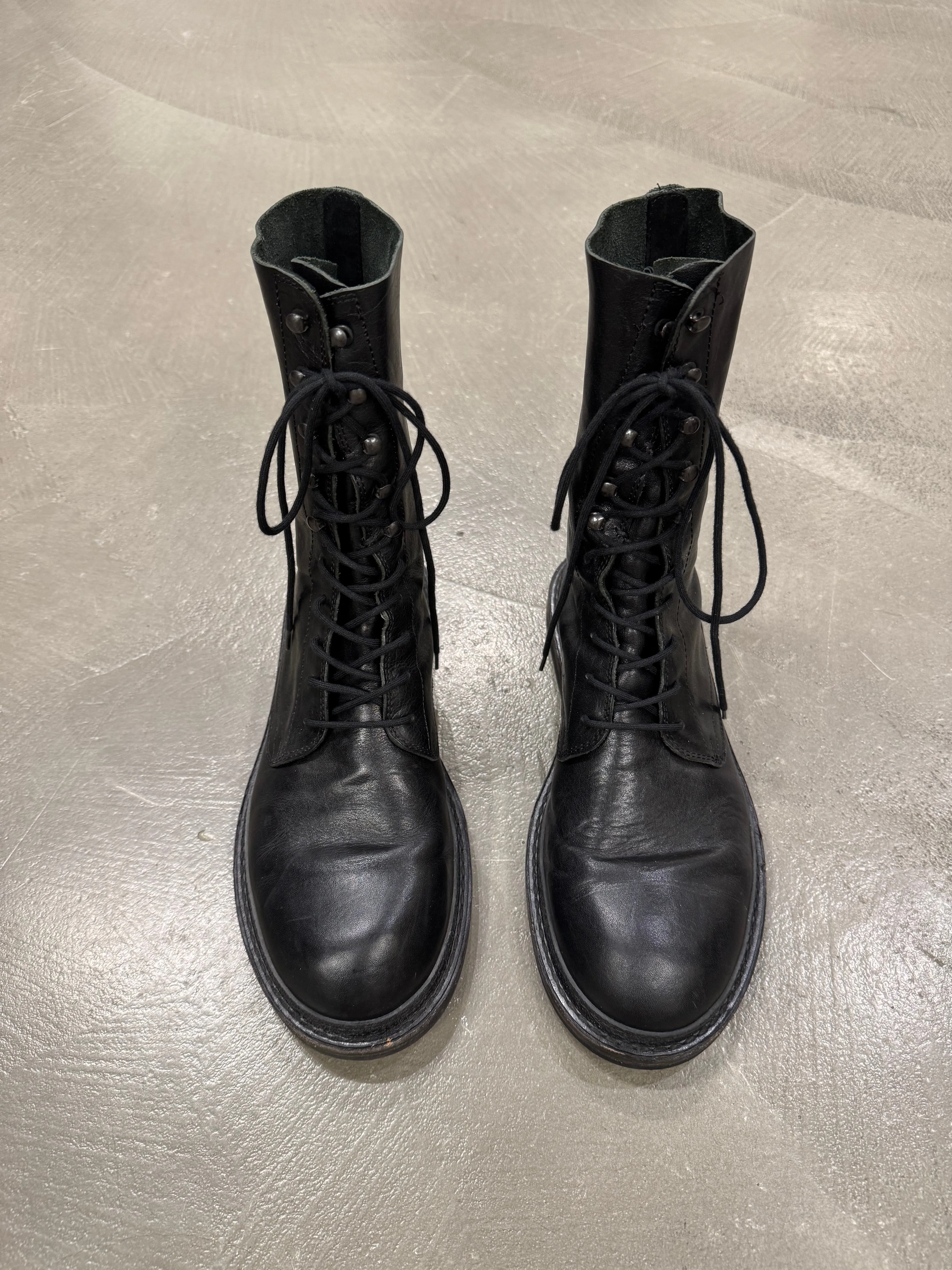 2000s Ann Demeulemeester combact leather boots