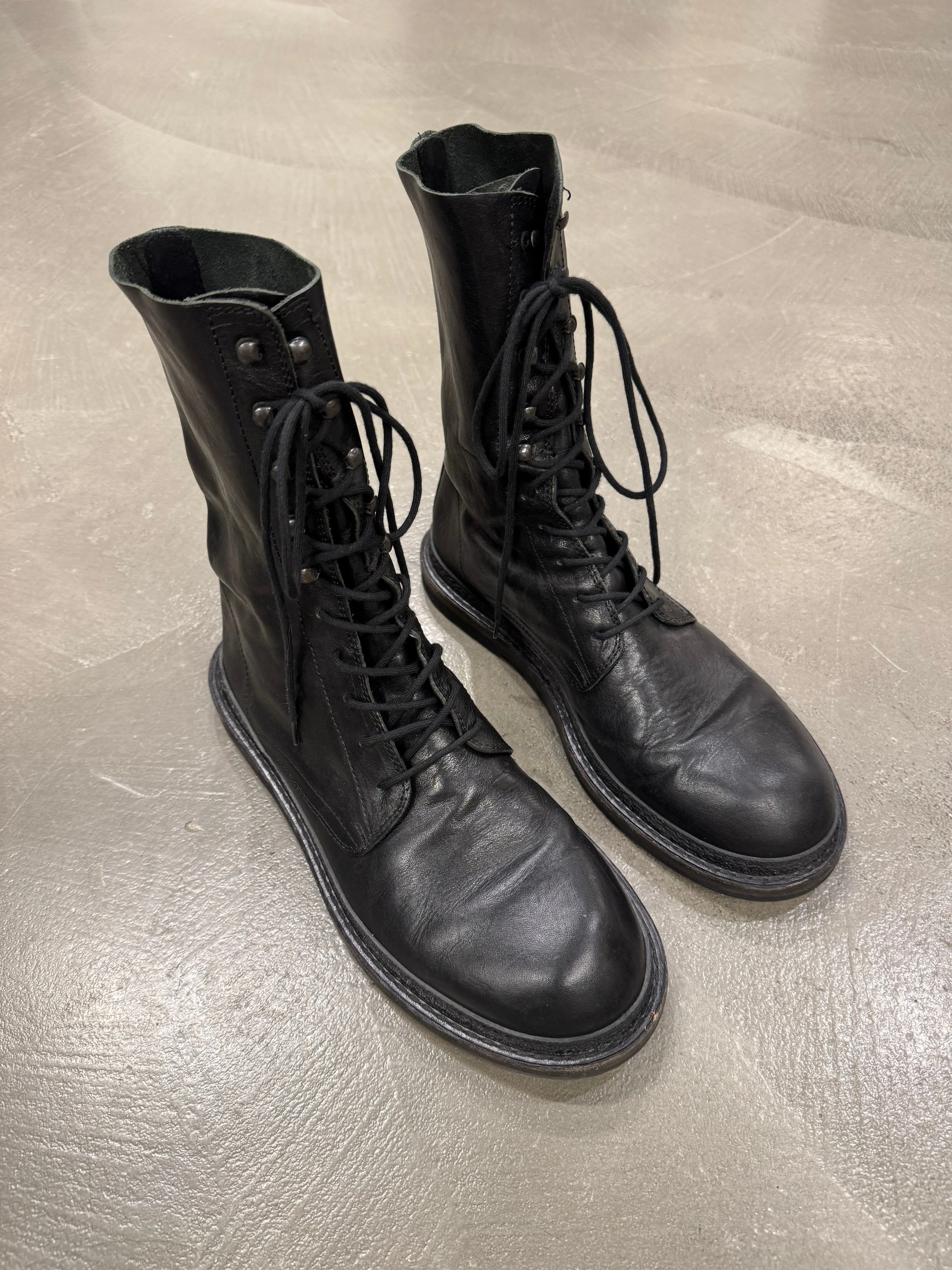2000s Ann Demeulemeester combact leather boots