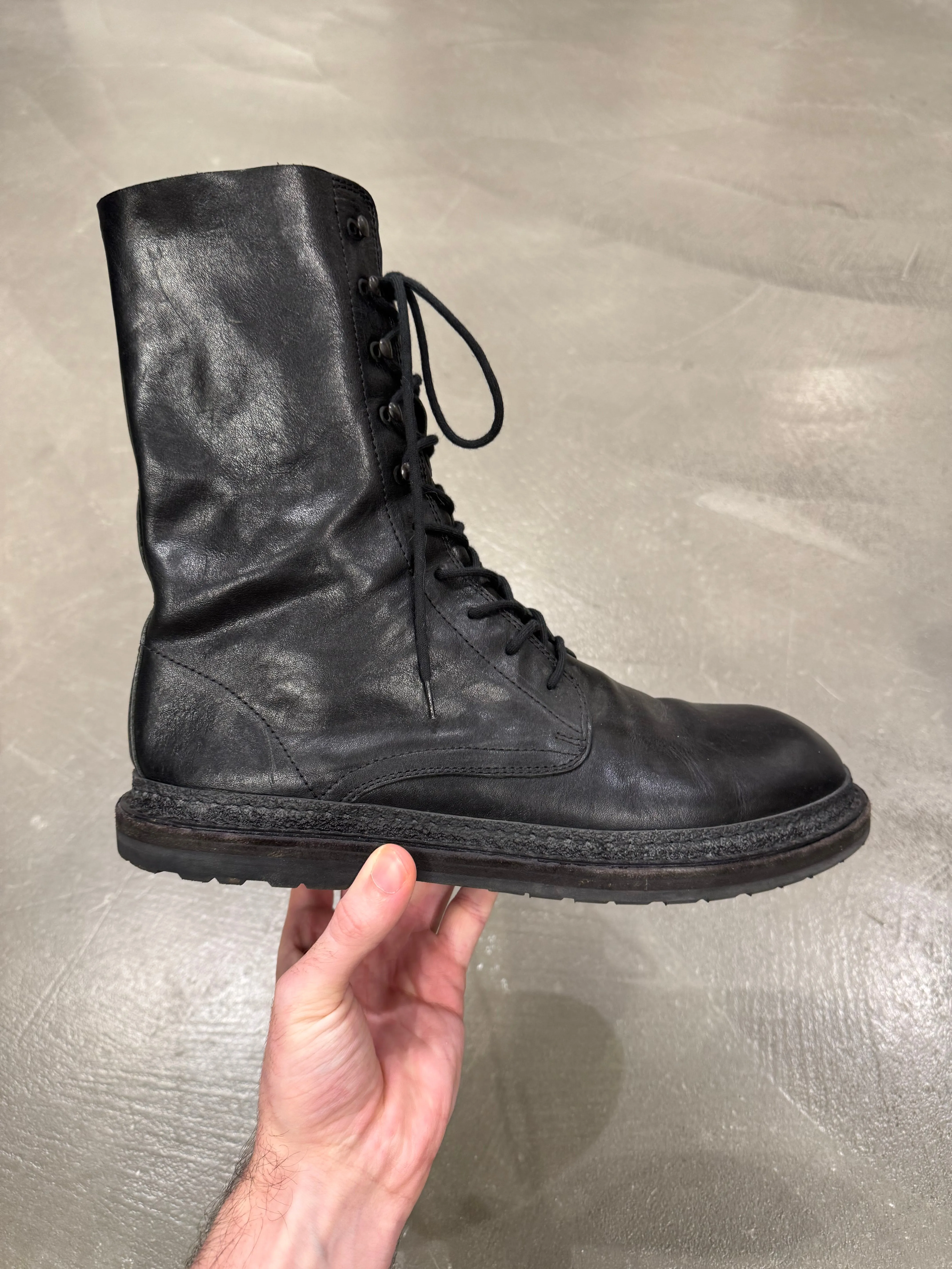 2000s Ann Demeulemeester combact leather boots