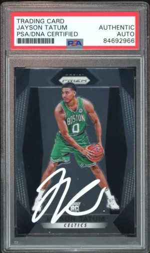 2017 Panini Prizm #16 Jayson Tatum RC On Card White Ink PSA/DNA Auto Authentic