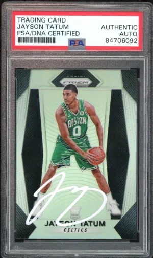 2017 Panini Prizm Silver #16 Jayson Tatum RC On Card PSA/DNA Auto Authentic