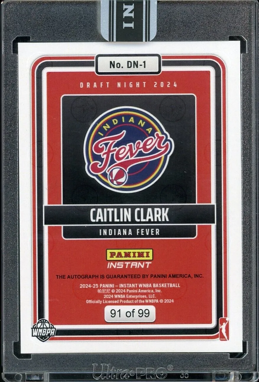 2024 Panini Instant WNBA Draft Night Rookie Caitlin Clark Auto Uncirculated RC