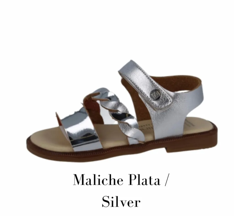 231725 Andanines Silver Pleat Cable Sandal