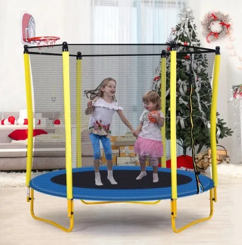 5.5FT Trampoline For Kids -65 Outdoor & Indoor Mini Toddler Trampoline