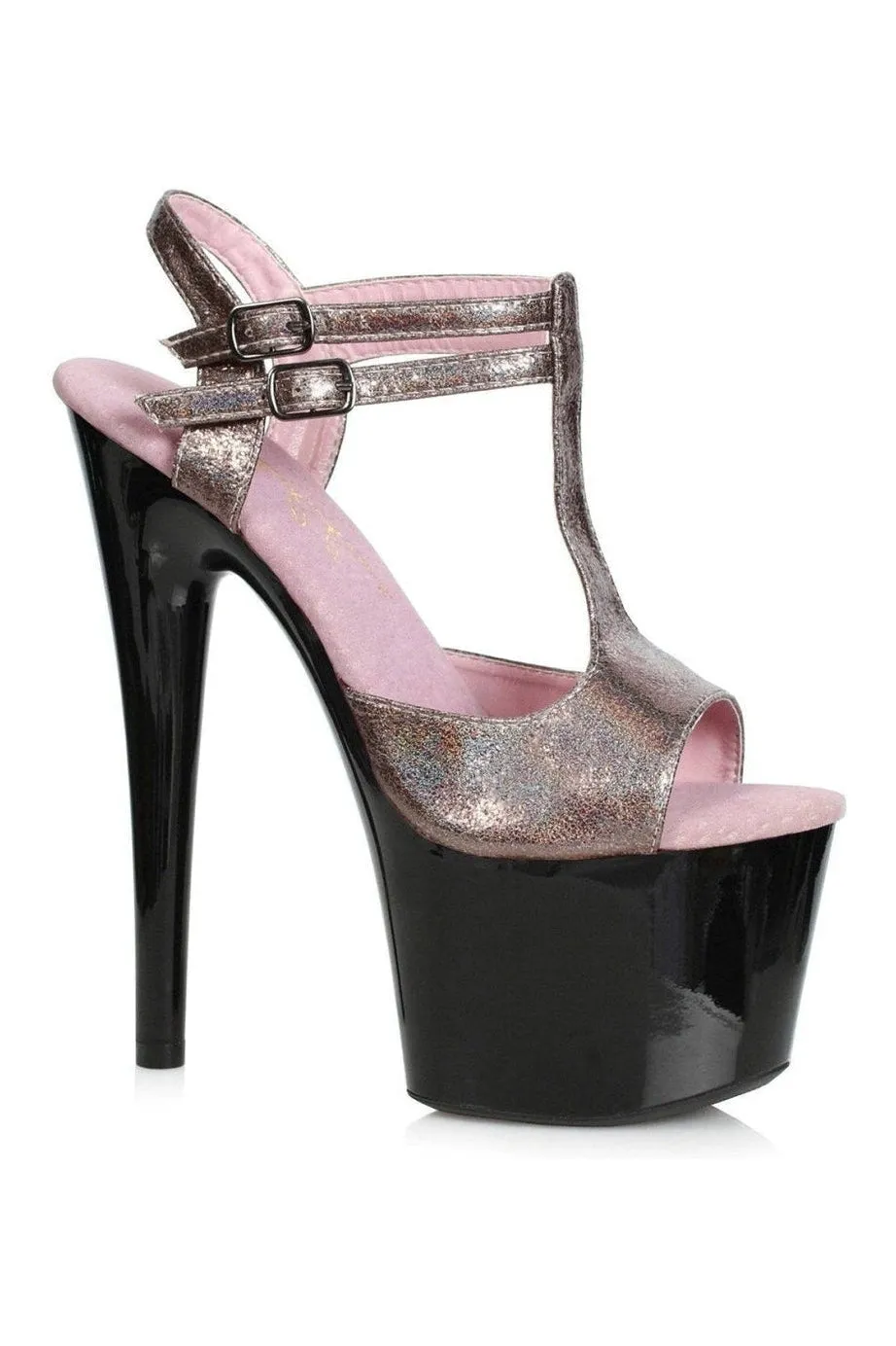 709-ZAYA Stripper Sandal | Grey Glitter