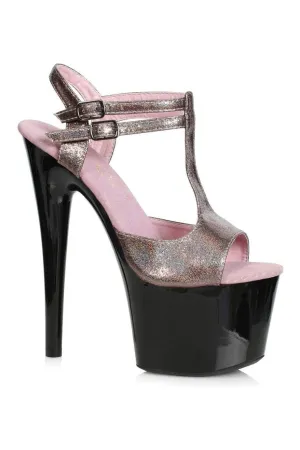 709-ZAYA Stripper Sandal | Grey Glitter