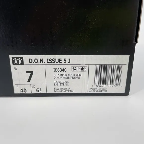 Adidas D.O.N. Issue 5 J IE8340 Basketball Sneaker - Kids NBA New Size 6.5 and 7