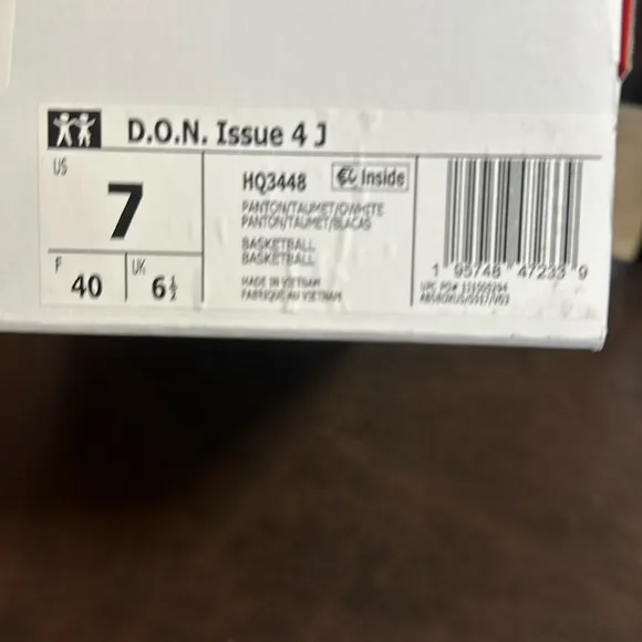 adidas Kids' D.O.N. Issue #4 Basketball Shoes: BLUE/OFF-WHITE: NEW IN BOX: SZ 7