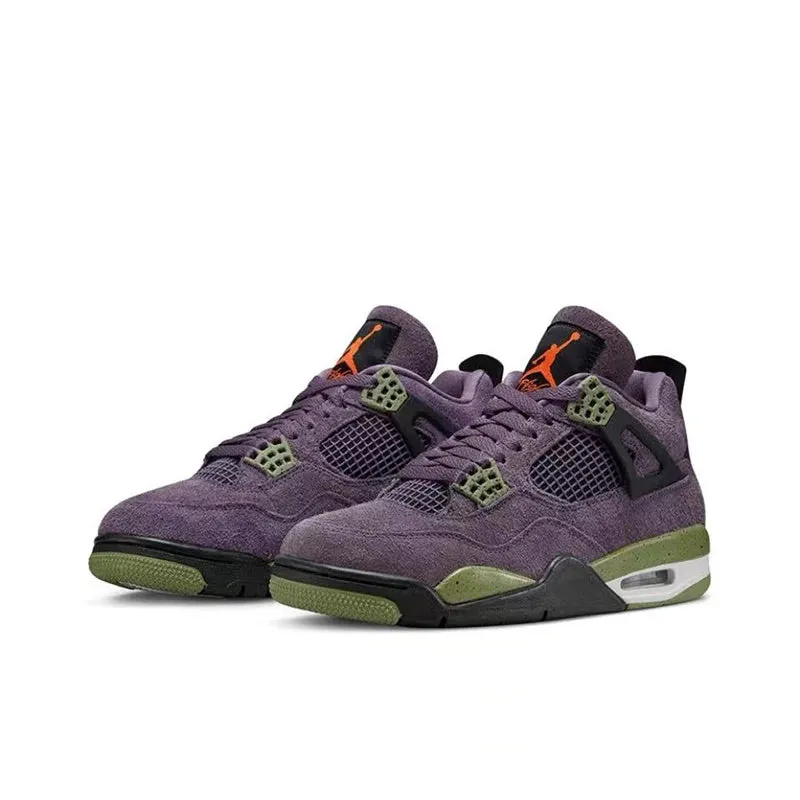 Air Jordan 4 retro Lucid Green leather lightweight and comfortable high top retro basketball shoes for women, white green