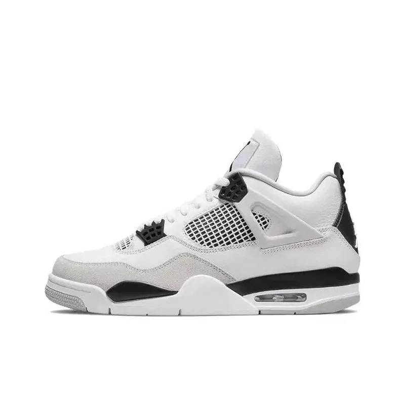 Air Jordan 4 retro Lucid Green leather lightweight and comfortable high top retro basketball shoes for women, white green