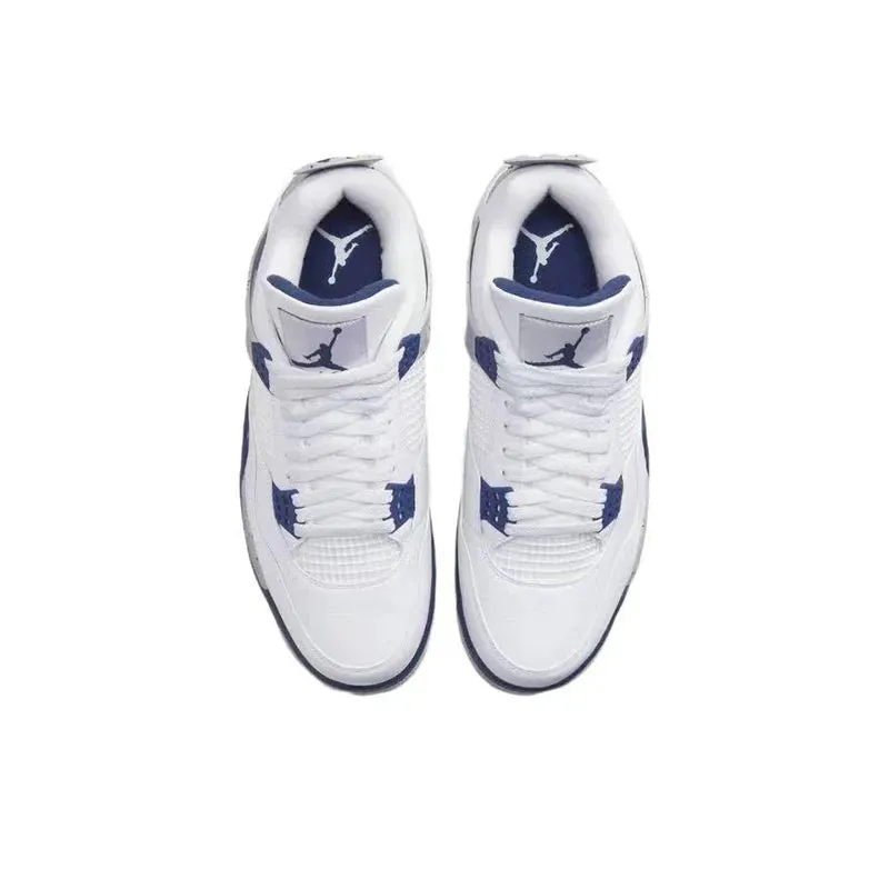 Air Jordan 4 retro Lucid Green leather lightweight and comfortable high top retro basketball shoes for women, white green
