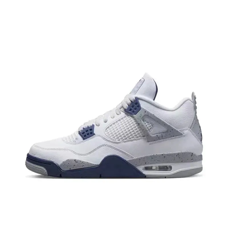 Air Jordan 4 retro Lucid Green leather lightweight and comfortable high top retro basketball shoes for women, white green