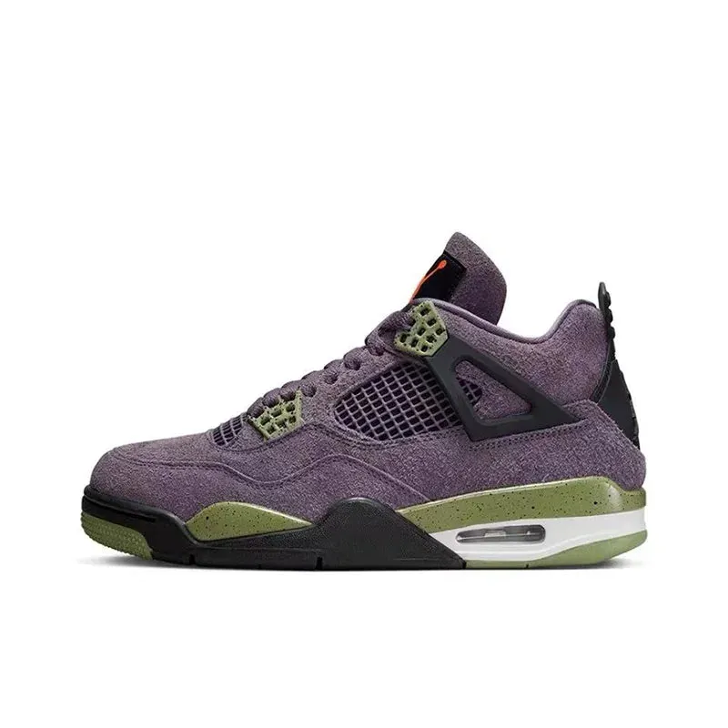 Air Jordan 4 retro Lucid Green leather lightweight and comfortable high top retro basketball shoes for women, white green