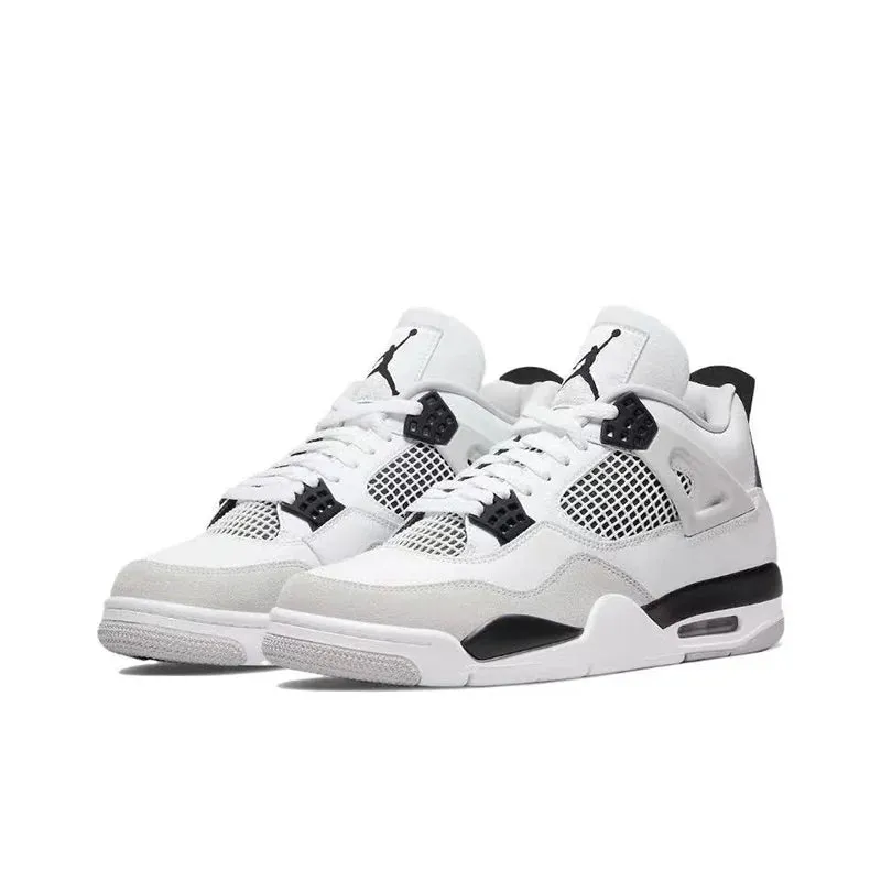 Air Jordan 4 retro Lucid Green leather lightweight and comfortable high top retro basketball shoes for women, white green