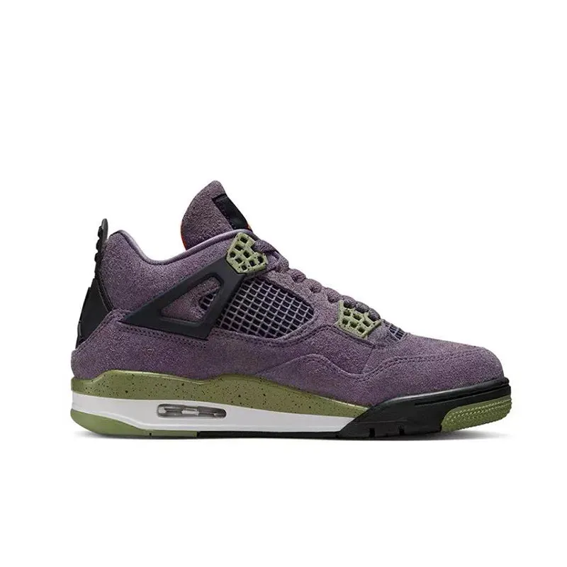 Air Jordan 4 retro Lucid Green leather lightweight and comfortable high top retro basketball shoes for women, white green