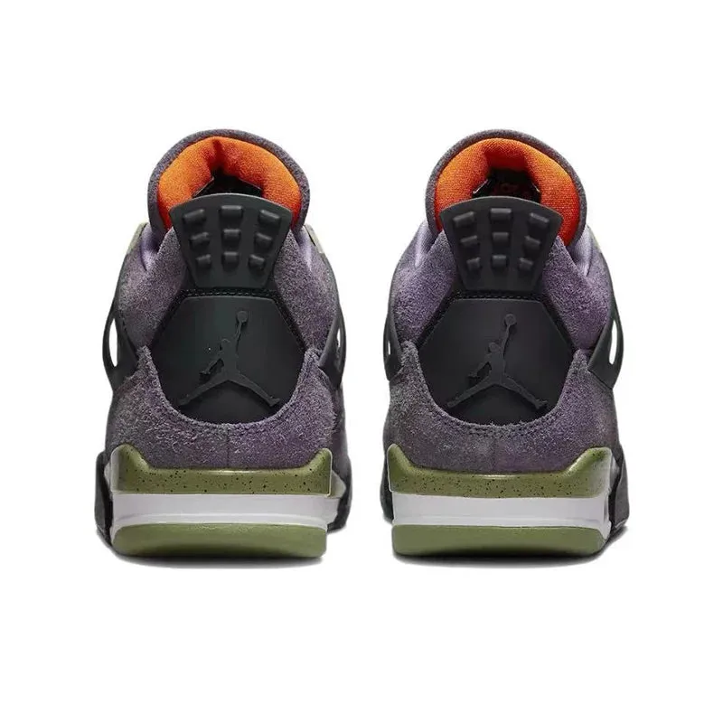 Air Jordan 4 retro Lucid Green leather lightweight and comfortable high top retro basketball shoes for women, white green