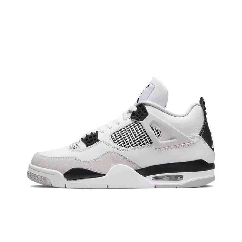 Air Jordan 4 retro Lucid Green leather lightweight and comfortable high top retro basketball shoes for women, white green
