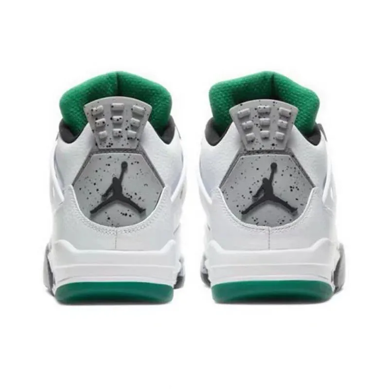 Air Jordan 4 retro Lucid Green leather lightweight and comfortable high top retro basketball shoes for women, white green