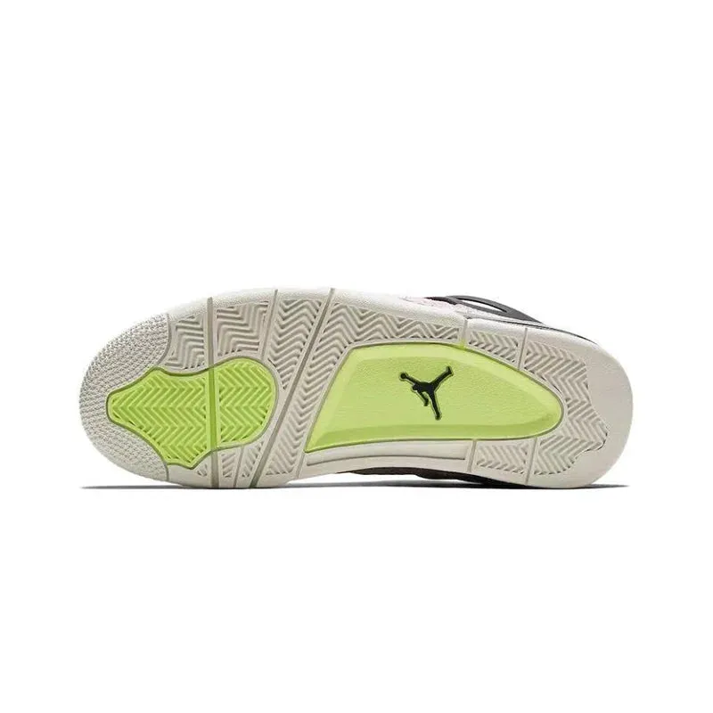 Air Jordan 4 retro Lucid Green leather lightweight and comfortable high top retro basketball shoes for women, white green
