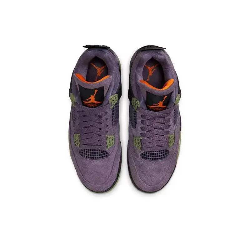 Air Jordan 4 retro Lucid Green leather lightweight and comfortable high top retro basketball shoes for women, white green