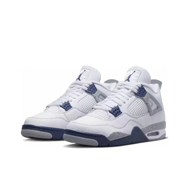 Air Jordan 4 retro Lucid Green leather lightweight and comfortable high top retro basketball shoes for women, white green