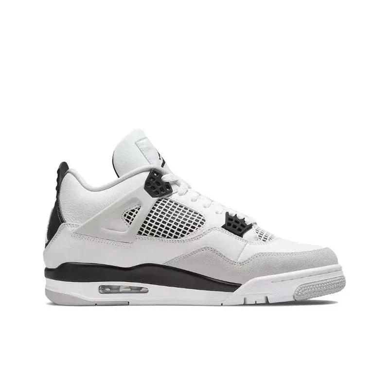 Air Jordan 4 retro Lucid Green leather lightweight and comfortable high top retro basketball shoes for women, white green