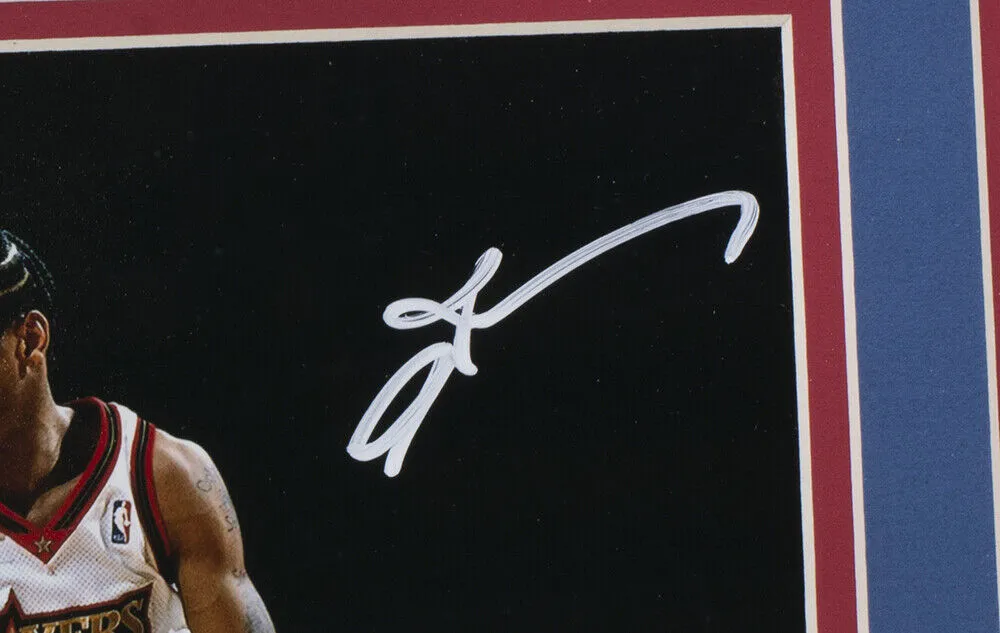 Allen Iverson Signed Framed 8x10 76ers Basketball Photo vs Kobe Bryant PSA ITP