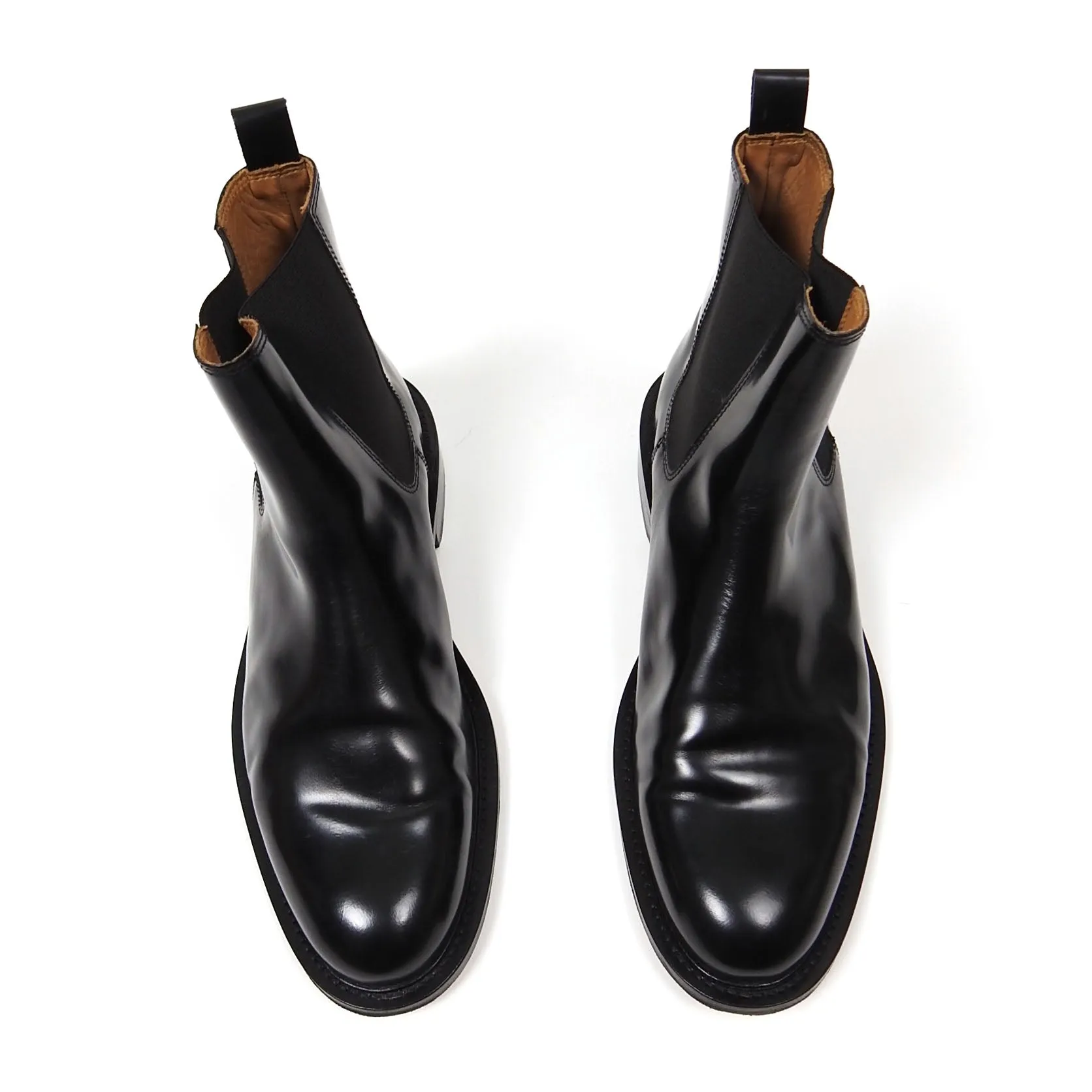 AMI Black Leather Chelsea Boots Size 45
