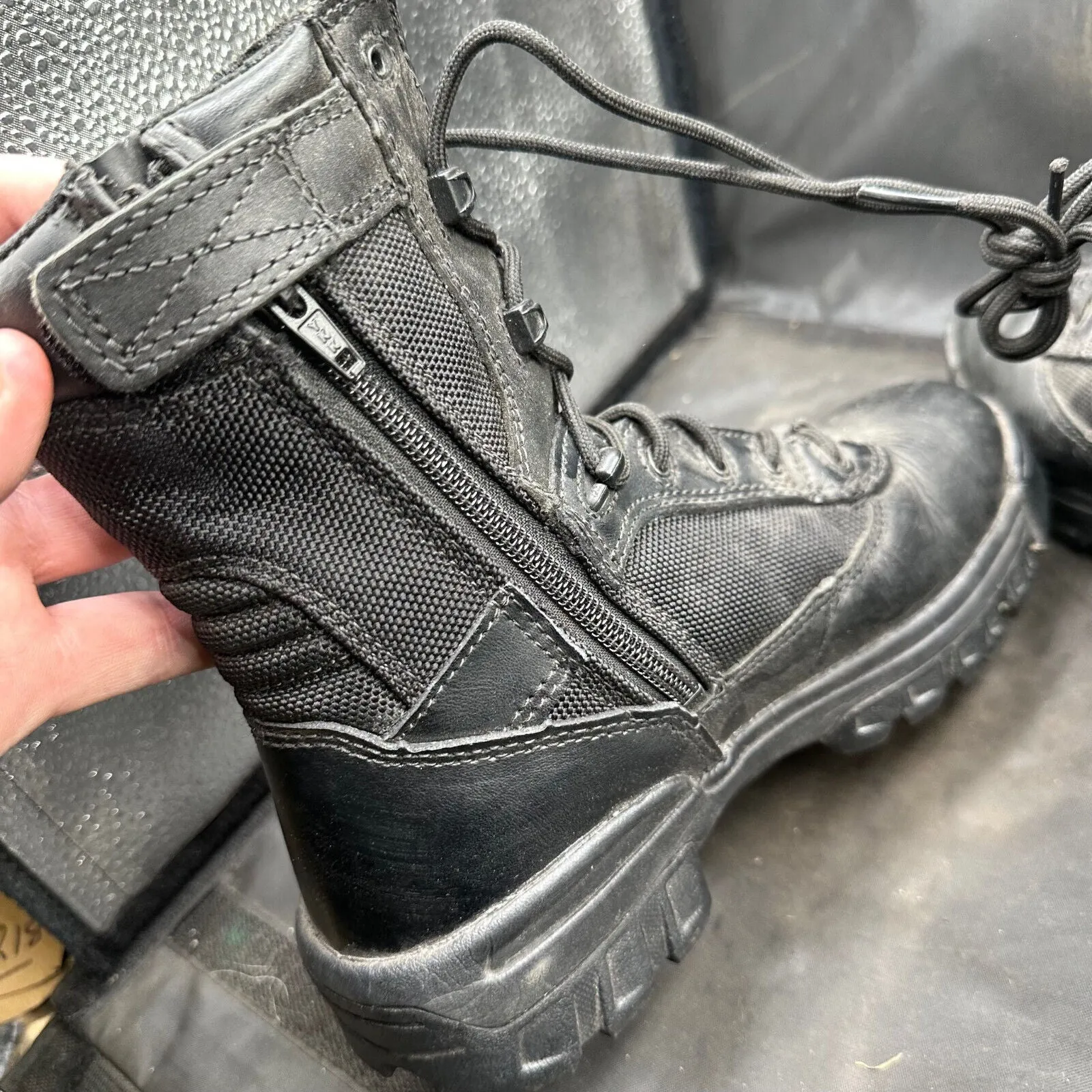 Army Black Leather High Top BATES Combat Boots - Size EU 37 - UK 3