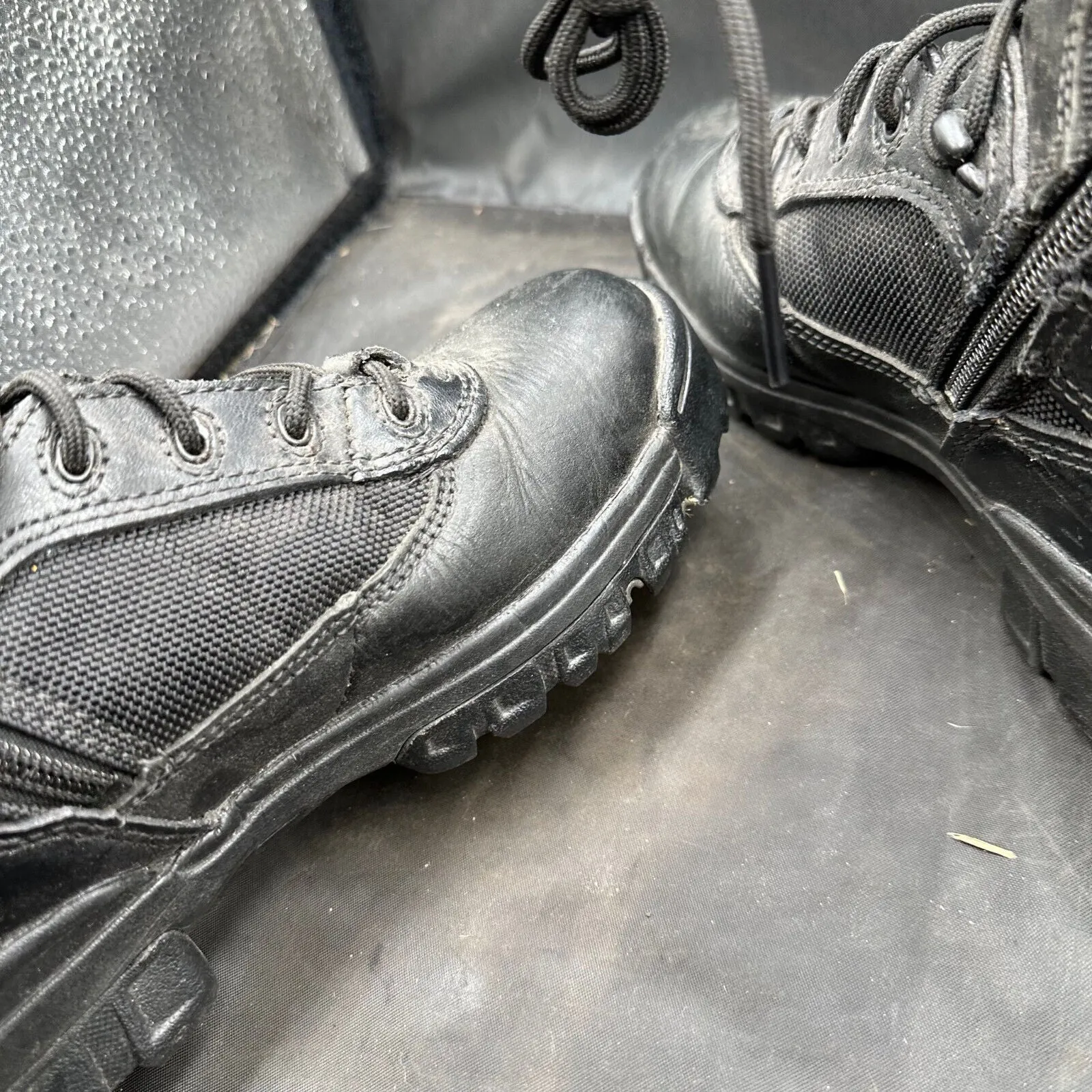 Army Black Leather High Top BATES Combat Boots - Size EU 37 - UK 3