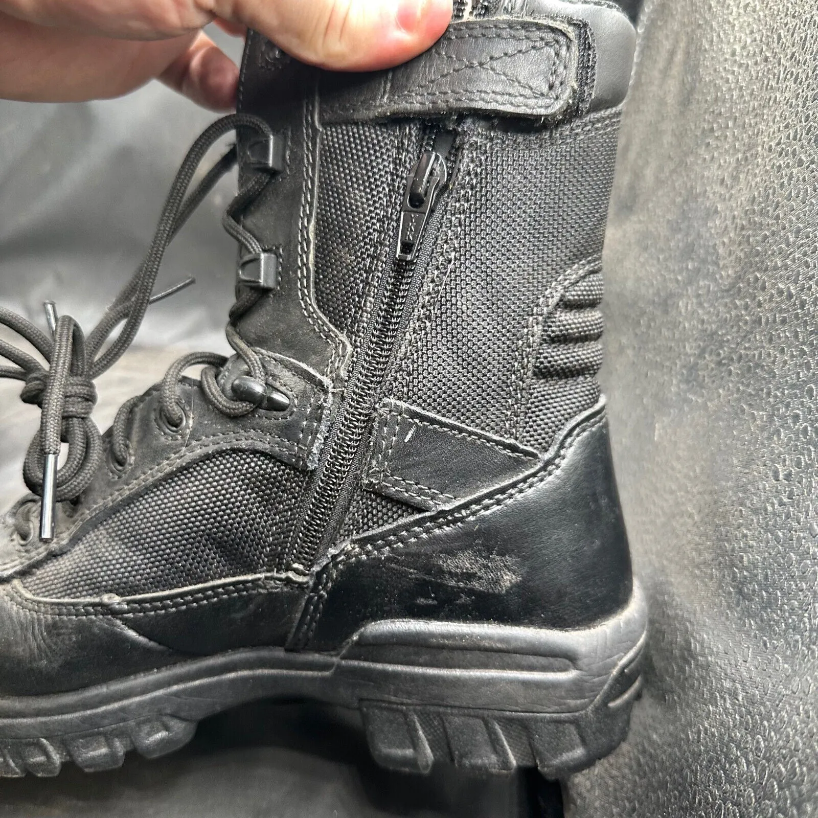 Army Black Leather High Top BATES Combat Boots - Size EU 37 - UK 3
