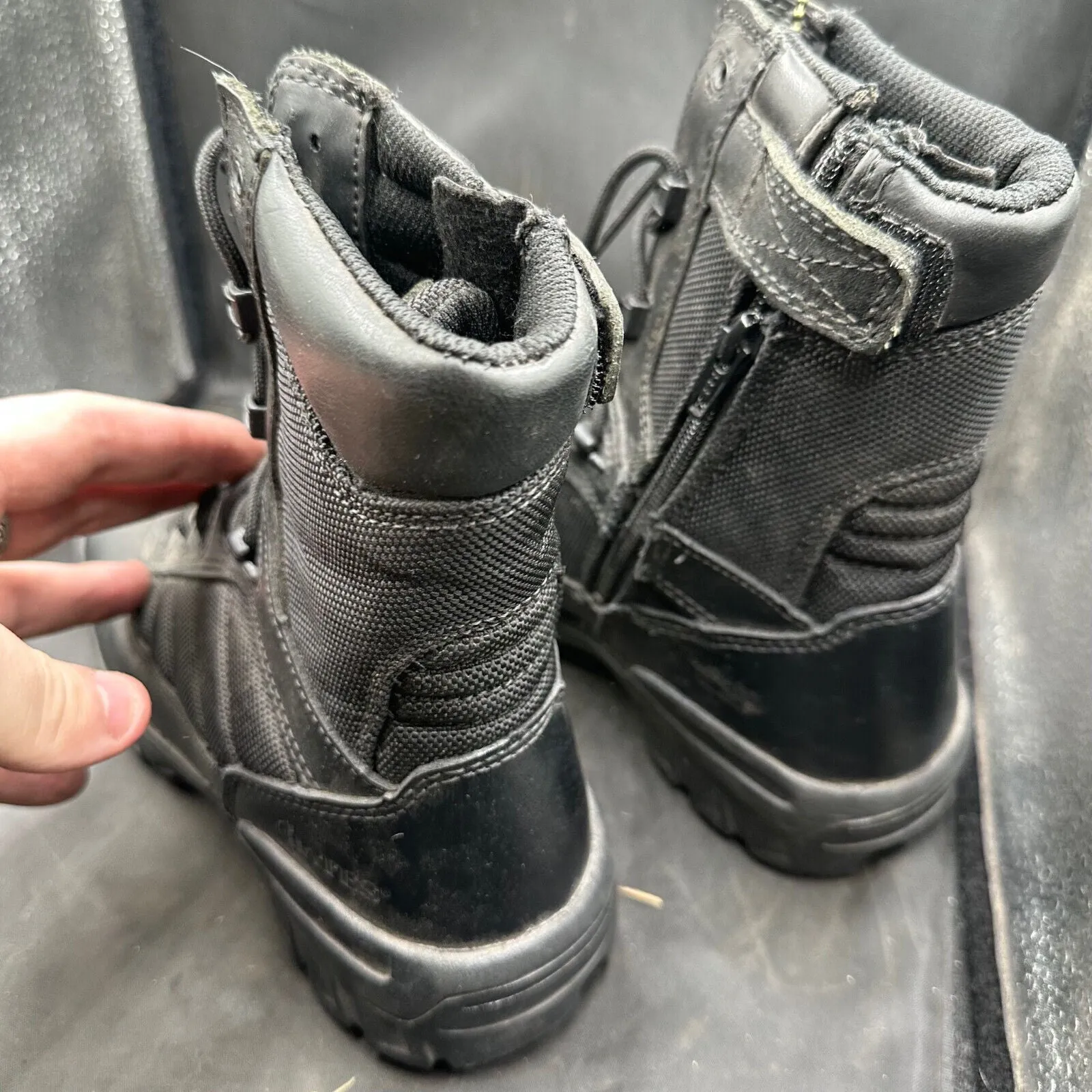 Army Black Leather High Top BATES Combat Boots - Size EU 37 - UK 3