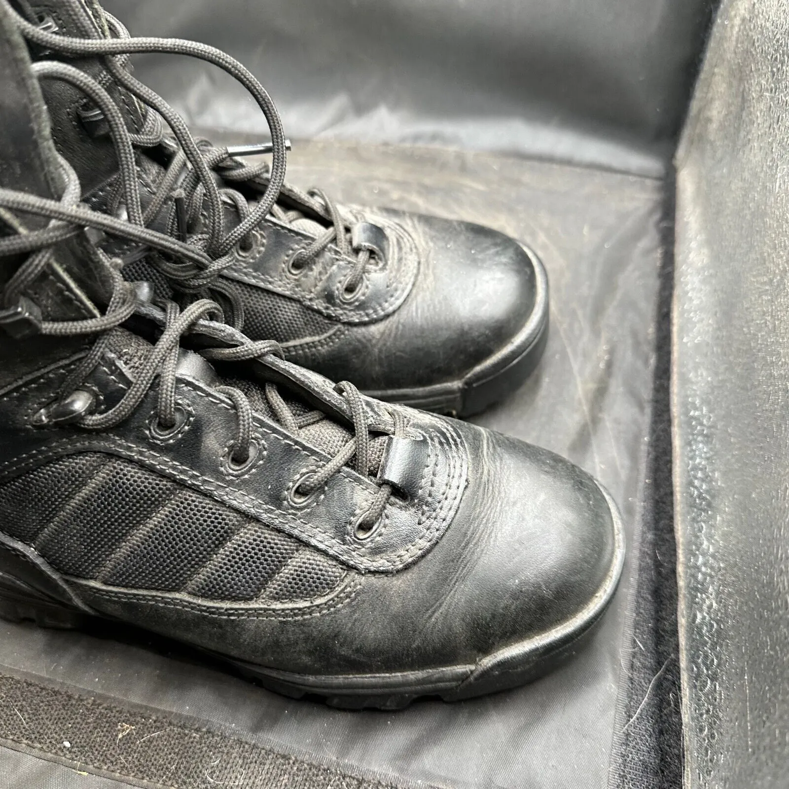 Army Black Leather High Top BATES Combat Boots - Size EU 37 - UK 3