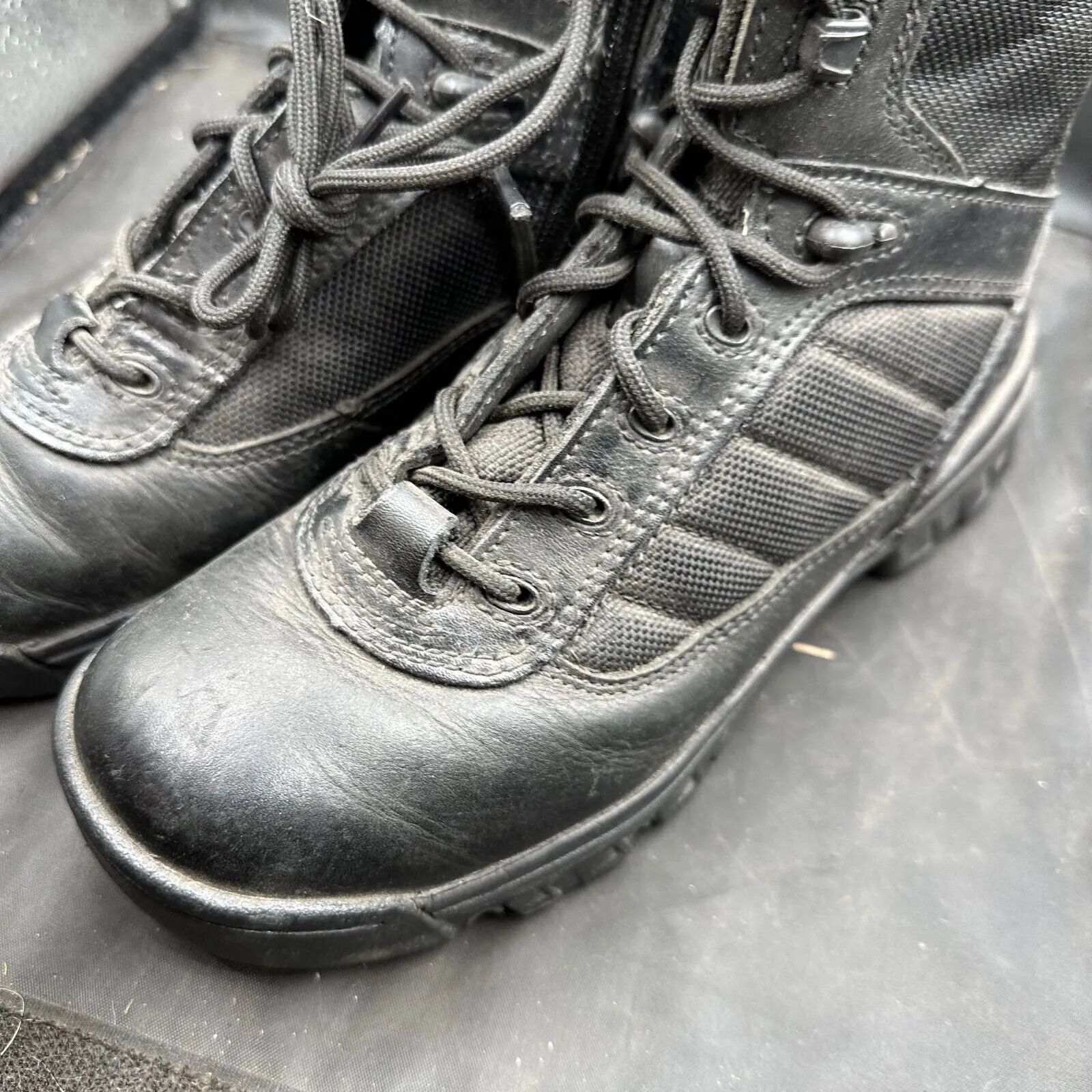 Army Black Leather High Top BATES Combat Boots - Size EU 37 - UK 3