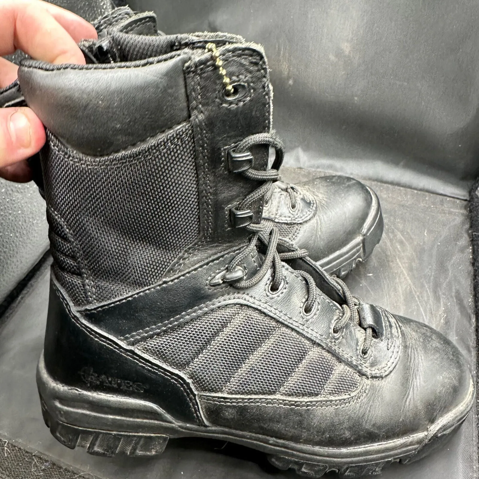 Army Black Leather High Top BATES Combat Boots - Size EU 37 - UK 3