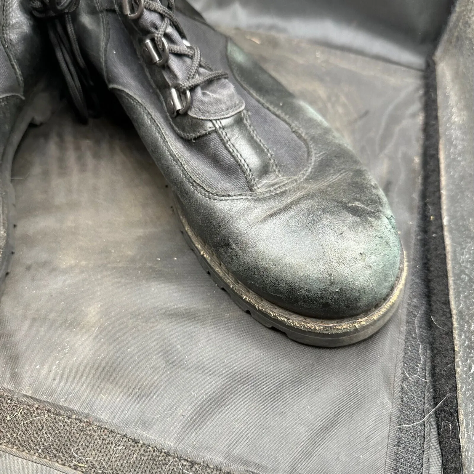 Army Black Leather High Top Combat Boots - Size EU 45 - UK 10