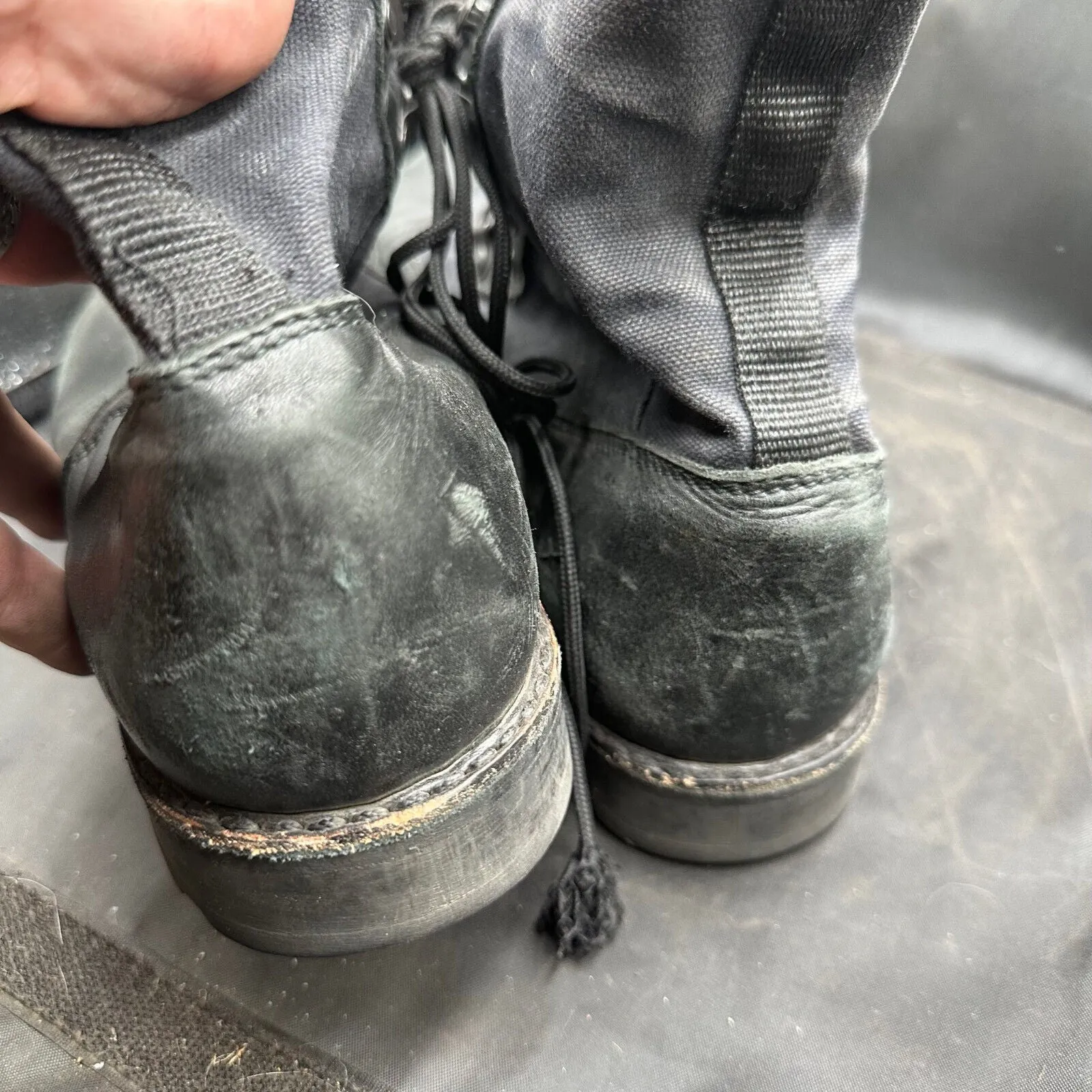Army Black Leather High Top Combat Boots - Size EU 45 - UK 10