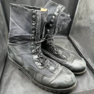 Army Black Leather High Top Combat Boots - Size EU 45 - UK 10
