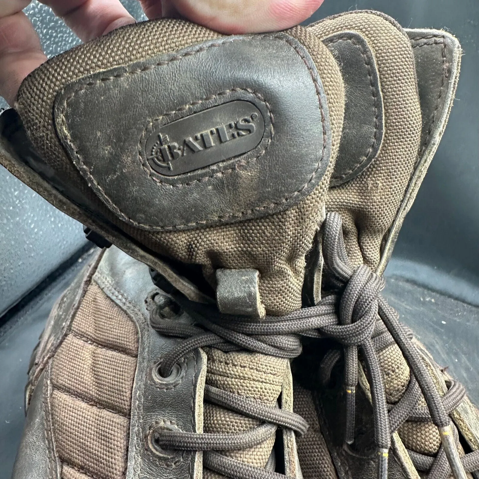 Army Brown Leather BATES Combat Boots - Size EU 41 - UK 7M