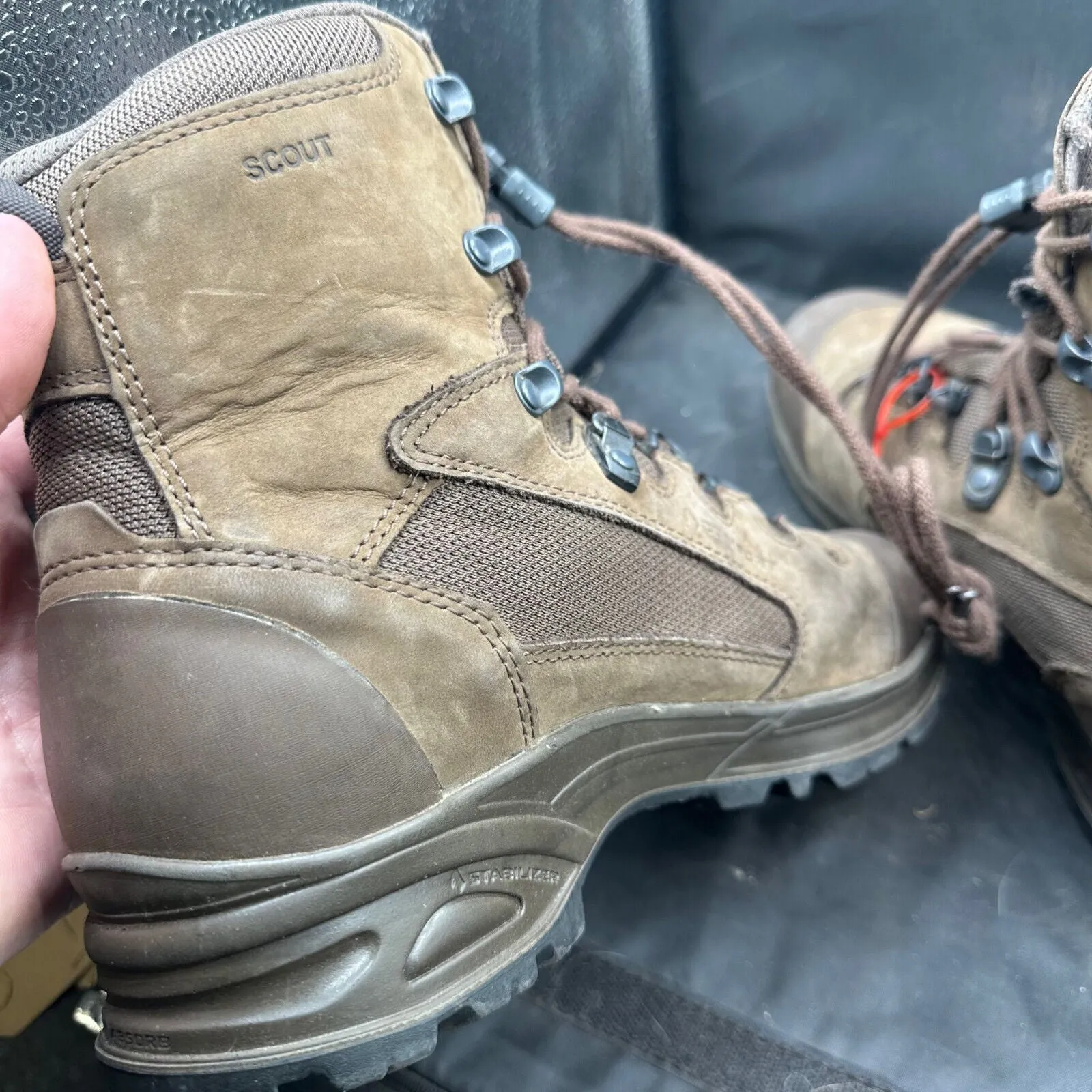 Army Brown Leather HAIX Patrol Combat Boots - Size EU 41 - UK 7.5