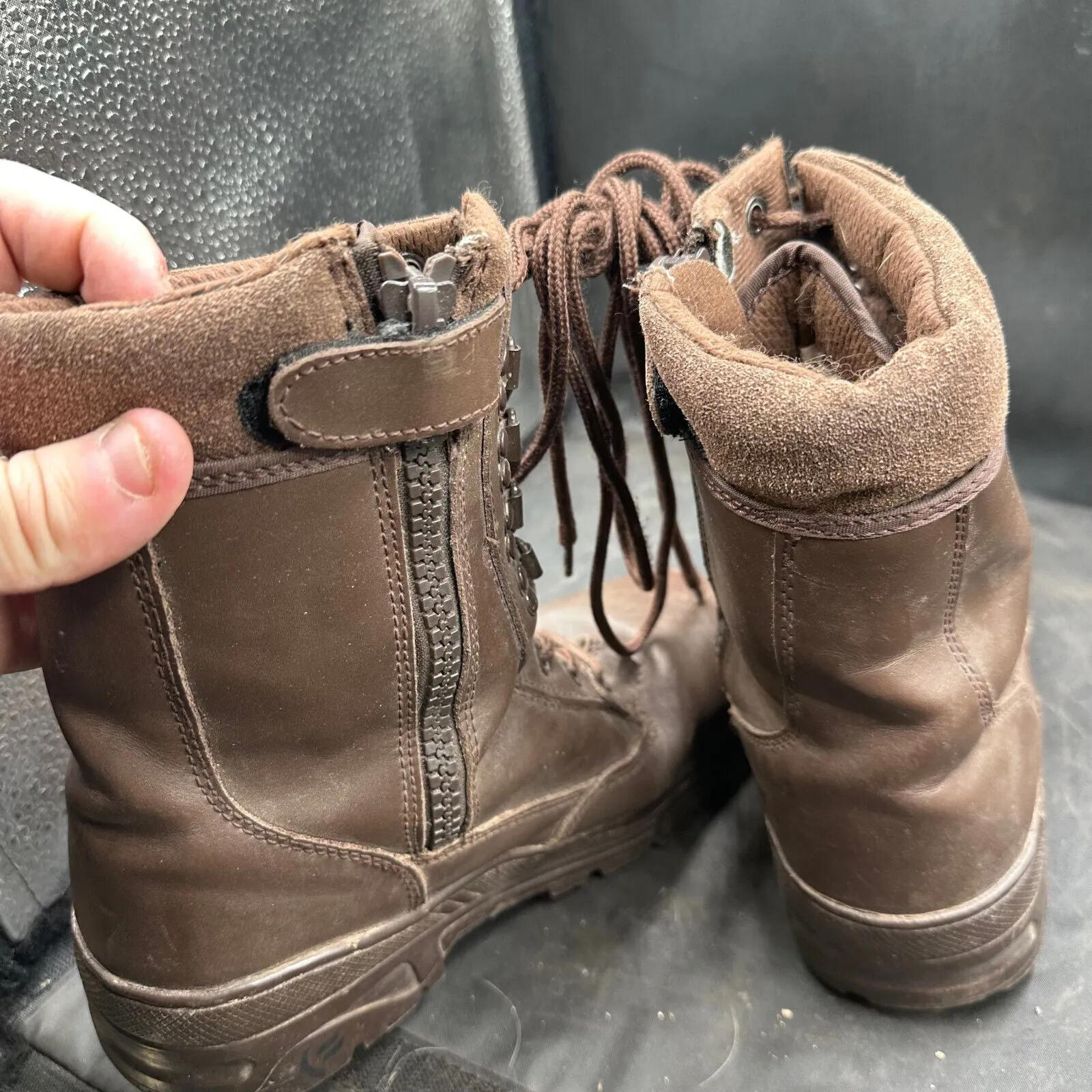 Army Brown Leather High Top Combat Boots - Size EU 38 - UK 5