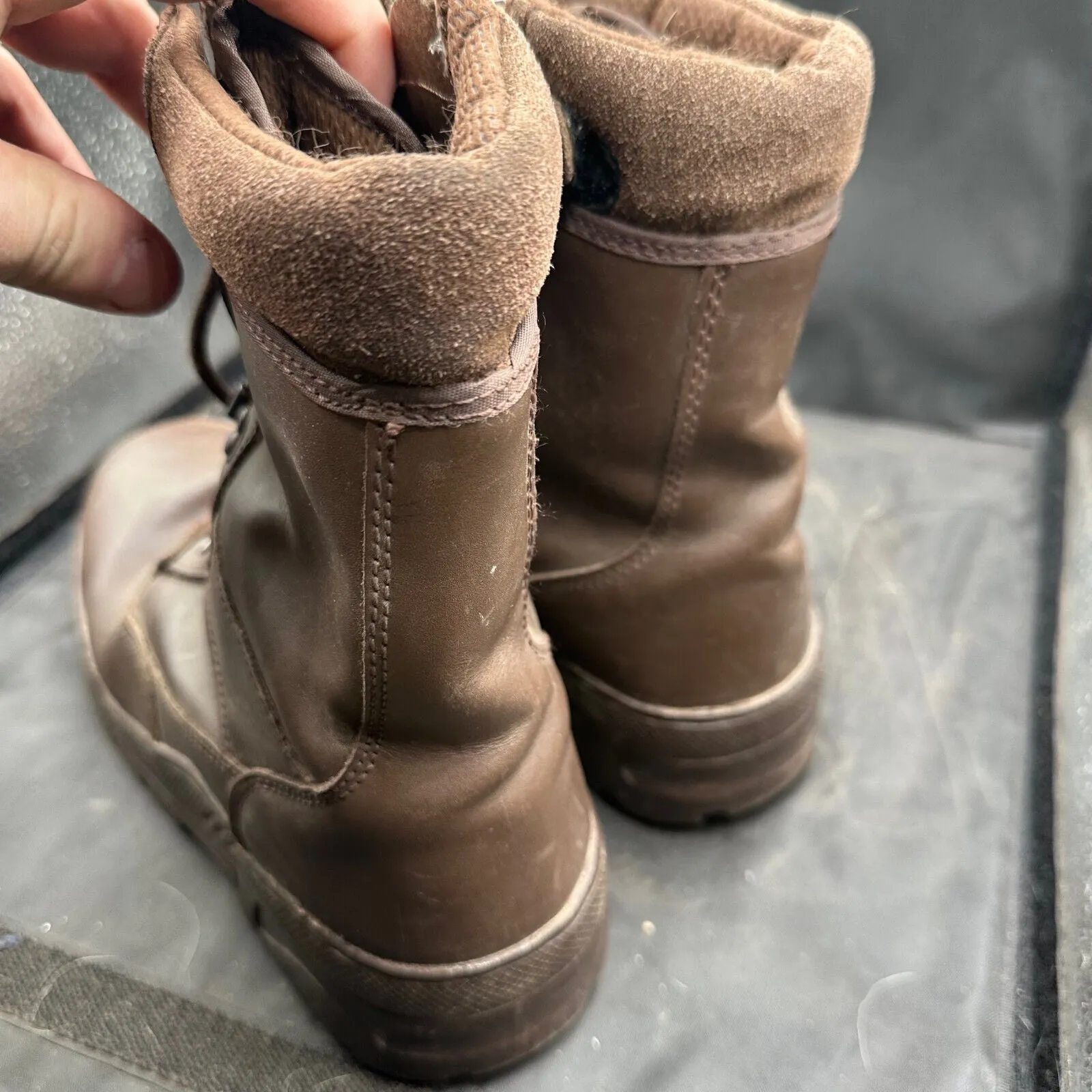 Army Brown Leather High Top Combat Boots - Size EU 38 - UK 5