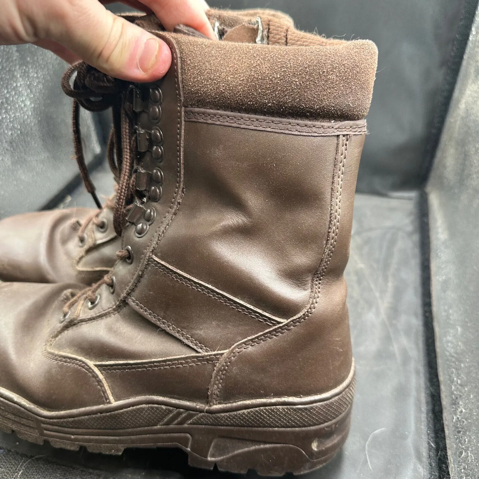 Army Brown Leather High Top Combat Boots - Size EU 38 - UK 5