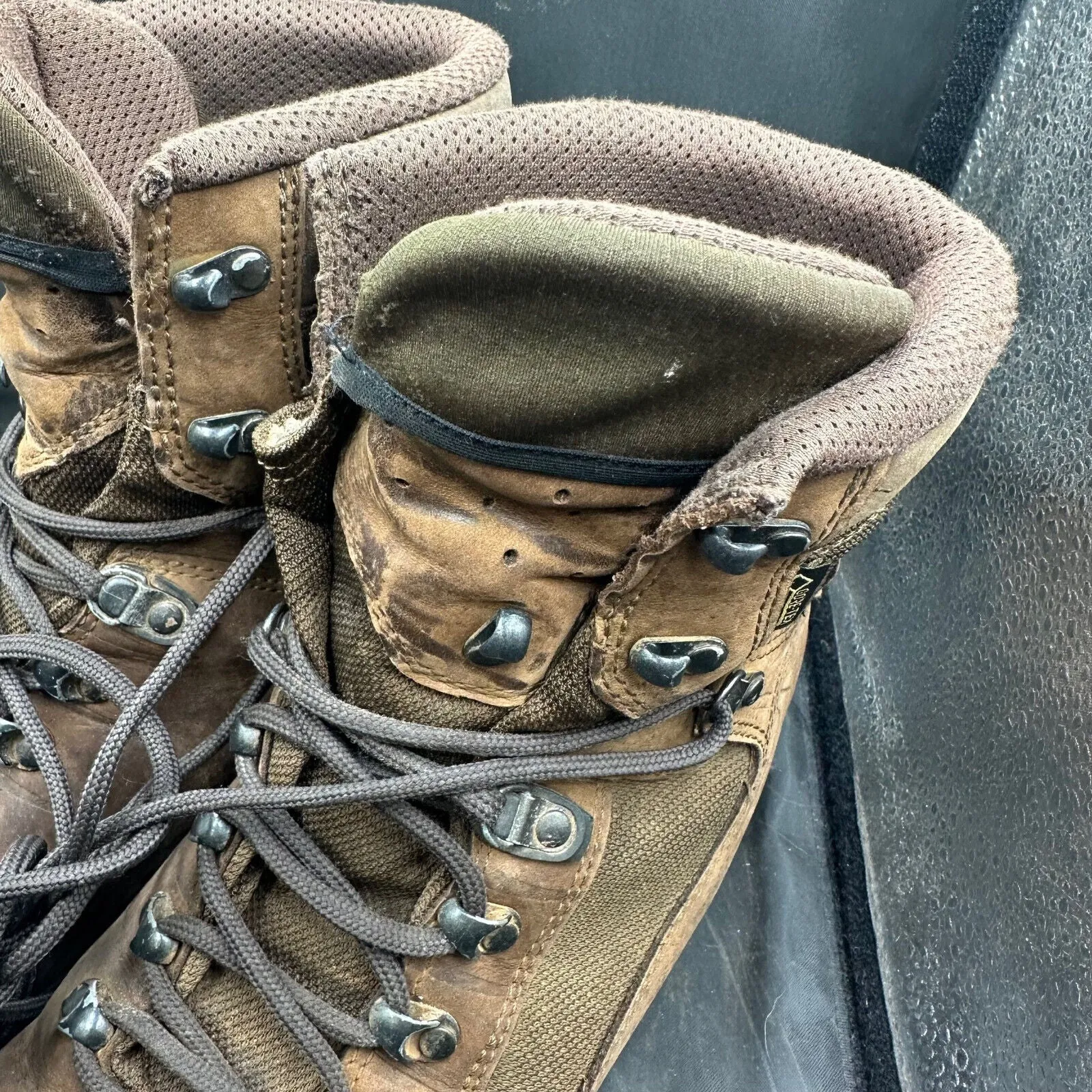 Army Brown Leather Meindl High Top Combat Boots - Size EU 41.5 - UK 7.5